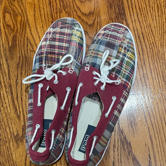 Polo by Ralph Lauren Multicolor Plaid Boat Shoes - Picture 2 of 6